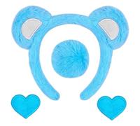 Generico Fascia da Orso | 4 Pezzi Unisex Outfit Con Spilla A Cuore - Costume Testa Da Orso - Per Capodanno, Festività, Compleanno, Casa, San, Interno Ed Esterno