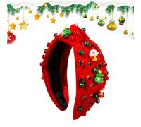 Generico Fascia Natalizia | Copricapo Alla Con Perle,Fascia per Travestimenti Natalizi,per Partecipanti a Festival Servizio Fotografico Raduno Familiare Festa in Ufficio Matrimonio Invernale