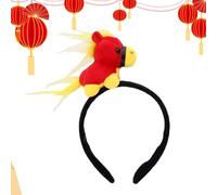 Generico Fascia per capelli dello zodiaco 'anno del cavallo - Simpatico accessorio per capelli per bambola pony rossa per il capodanno lunare 2026 | Copricapo per costumi festivi, fotografici fes