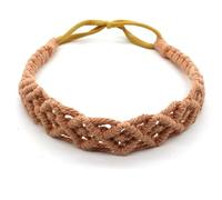 Generico Fascia per capelli in cordoncino di cotone elasticizzato intrecciato a mano, accessorio per capelli sportivo e casual, fascia per yoga, stile bohémien, set da 2 (Rosso mattone, 4cm)