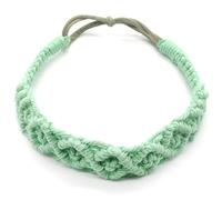 Generico Fascia per capelli in cordoncino di cotone elasticizzato intrecciato a mano, accessorio per capelli sportivo e casual, fascia per yoga, stile bohémien, set da 2 (Verde, 4cm)