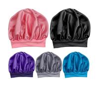 Generico Fascia Per Capelli In Raso - Cuffia In Seta Satinata Da Donna | Fascia Per Capelli Anti-crespo Per Dormire | Comodo Cofano Avvolgente Per La Testa | Cuffia Da Notte Con Ampia Fascia Elastica