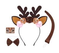 Generico Fascia Per La Testa Con Corna Di Cervo, Copricapo A Forma Di Alce, Orecchie E Code A Forma Di Renna, Per Bambini Donne Ragazze Costume Cosplay Foto