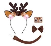 Generico Fascia Per La Testa Con Corna Di Cervo | Orecchie Di Alce Per Travestimenti - Orecchie E Code A Forma Di Renna - Per Bambini Donne Ragazze Costume Cosplay Foto