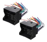 Generico Fascio Cavi Autoradio 2 Pezzi Connettore Femmina Abs Nero Compatibile per Impianto Stereo Auto e Autoradio per Collegamento Semplice e Veloce