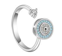 Generico Fashion Open Rings, Evil Eye Jewelry, Round Evil Eye Silver