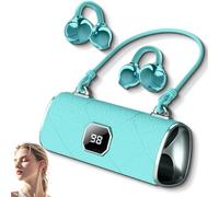 Generico Fashionable Clip on Wireless Headphones, Handbag-Style Ear Clip Headphones, Not in-Ear, Lightness, Zero-Delay Docking, for All Ears Shapes (Blue)