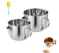 Generico Fat Separator with Dual Spout Design, Stainless Steel Fat Separator Jug, Gravy Separators for Broth, Soup, Stew, Hot Pot, Cool Touch Handle (S#+L#)