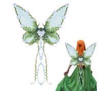 Generico Fatate Bambini | Farfalla Per Travestimenti Con Fiori E Foglie 3D | Costume Vestito Travestimento Accessorio per Ragazze Donne Bambini