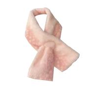 Generico Faux Fur Deer Print Winter Scarf for Women, Plush Retro Animal Pattern Scarves, Cozy Warm Cross Tie Neck Warmer Accessory