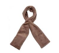 Generico Faux Fur Pull Through Scarf with Hidden Zipper Pocket, Ultra Soft Winter Scarf Cozy Neck Wrap for Hands-Free Storage of Phone, Keys, Cash (Brown)