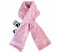 Generico Faux Fur Scarf with Hidden Zipper Pocket, Soft Cozy Warm Windproof Winter Scarf for Women (Pink)