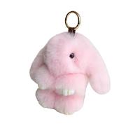 Generico Faux Rabbit Bunny Keychain | Plush, 15cm, Cream White | Floppy Dead Rabbit Pendant | Cute Animal Bag Charm For Keys, Backpack, Purse