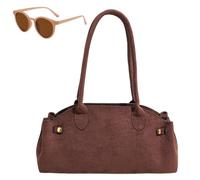 Generico Faux Suede Top Handle Hobo Handbag, Casual Vintage Underarm Bags, Large Capacity Trendy Classic Shoulder Bag for Women