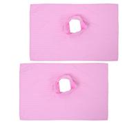 Generico Federa per Cuscino da Massaggio Rosa 2 Pezzi con Foro Ergonomico per Lettino Estetista Professionale Durante Sessioni di Massaggi e Trattamenti di Bellezza