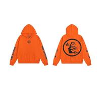 Generico Felpa A Cappuccio Rosso con Design Complesso Come Mostro E Lettere A Maniche Ripetute sul Davanti, Top Casual alla Moda per Uomini E Donne-color07||l