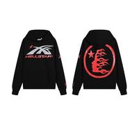 Generico Felpa A Cappuccio Rosso con Design Complesso Come Mostro E Lettere A Maniche Ripetute sul Davanti, Top Casual alla Moda per Uomini E Donne-color04||m