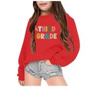 Generico Felpa a Maniche Lunghe per Ragazza,Felpa Invernale Bambini Pullover Senza Cappuccio Cappotto Homewear Solid Color/Print Comfort e Calore alla Bambine Ragazze 4-15 Anni