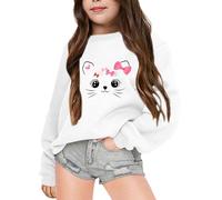 Generico Felpa a Maniche Lunghe per Ragazza,Long Sleeve Sweatshirt Unisex Sportiva Cappotto Homewear Bambini Divertenti Pullover Felpe Moda lescenti Bambine attività Sportive