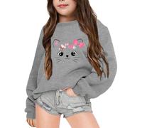 Generico Felpa a Maniche Lunghe per Ragazza,Long Sleeve Sweatshirt Unisex Sportiva Cappotto Homewear Bambini Divertenti Pullover Felpe Moda lescenti Bambine attività Sportive
