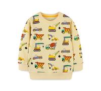 Generico Felpa a Maniche Lunghe per Ragazzi Long Sleeve Sweatshirt Unisex Felpe Girocollo Senza Cappuccio Solid Color/Print Ultra Morbida Oversize Bambini attività Sportive