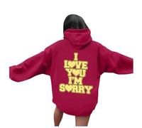 Generico Felpa A Maniche Lunghe Sweatshirt per Il Tempo Libero Felpe Zip Donna Personalizzata Super Soft Touch Scollo Rotondo E Spacco Laterale Coulisse Y2K Moda Streetwear