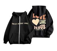 Generico Felpa A Maniche Lunghe Sweatshirt Solid Color da Donna Cappuccio Oversize Top Carino Stampa Felpe Camicetta Autunno Allentata Adolescenti attività All'Aperto