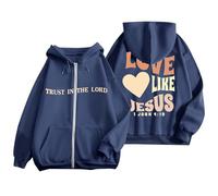 Generico Felpa A Maniche Lunghe Sweatshirt Solid Color da Donna Cappuccio Oversize Top Carino Stampa Felpe Camicetta Autunno Allentata Adolescenti attività All'Aperto