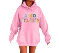 Generico Felpa A Maniche Lunghe Sweatshirt Solid Color da Donna Cappuccio Oversize Top Personalizzata Super Soft Touch Felpe Camicetta Y2K Adolescenti attività All'Aperto