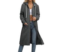 Generico Felpa A Maniche Lunghe Sweatshirt Solid Color da Donna Cappuccio Zip Personalizzata Super Soft Touch Allentato Casual in Maglia Hoodie con Tasche Tuta per Ragazza