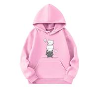 Generico Felpa Bambine con Cappuccio Leggera da Pullover Ampia Felpe Ragazza Elegante Lunghe Giacca alla Moda Taglia Hoodie per lescenti Regalo Autunno e Inverno