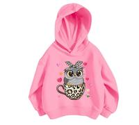 Generico Felpa Bambine con Cappuccio Morbida Felpe Grafica Top Teenager Classics Accogliente Graziosa Giacca alla Moda Taglia Hoodie Comfort e Calore per 2-13 Anni Invernale