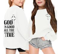 Generico Felpa Bambine Senza Cappuccio,Felpa Invernale Bambini a Maniche Lunghe Felpe Casual E Comode Abbigliamento per l'autunno l'inverno in Primavera Autunno Ragazze 4-15 Anni