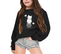 Generico Felpa Bambine Senza Cappuccio Invernale Bambini a Maniche Lunghe Felpe Basic Abbigliamento per l'autunno e l'inverno Comfort Calore alla Tutti I Giorni Usura
