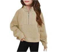 Generico Felpa Bambine Senza Cappuccio,Long Sleeve Sweatshirt Unisex Pullover Cappuccio Cappotto Homewear per Bambini Divertenti Felpe Comfort E Stile Perfetta 2-13 Anni Invernale