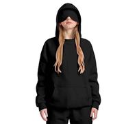 Generico Felpa Bambini con Cappuccio da Vacanza,Comodo Felpa con Mascherina per Gli Occhi Integrata,Hoodie da Viaggio,Pullover Tinta Unita,Sweatshirt,Felpe con Cappuccio Moribidi,4-14