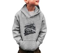 Generico Felpa Bambino con Cappuccio,Felpe Cappuccio Basic Felpe Casual E Comode Accogliente Graziosa Maglia A Maniche Lunghe Solid Color/Print per Bambini dai 3 ai 12 Anni