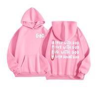 Generico Felpa Bambino con Stampa di Lettere Gesù con Cappuccio e Taschino con Maniche Lunghe Morbida e Accogliente per Autunno e Inverno per Ragazzi e Ragazze 2-13 Anni(5-6 Years)