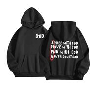 Generico Felpa Bambino con Stampa di Lettere Gesù con Cappuccio e Taschino con Maniche Lunghe Morbida e Accogliente per Autunno e Inverno per Ragazzi e Ragazze 2-13 Anni(Black, 2-3 Years)