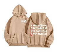 Generico Felpa Bambino con Stampa di Lettere Gesù con Cappuccio e Taschino con Maniche Lunghe Morbida e Accogliente per Autunno e Inverno per Ragazzi e Ragazze 2-13 Anni(Khaki, 10-11 Years)