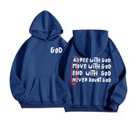 Generico Felpa Bambino con Stampa di Lettere Gesù con Cappuccio e Taschino con Maniche Lunghe Morbida e Accogliente per Autunno e Inverno per Ragazzi e Ragazze 2-13 Anni(Blue, 8-9 Years)