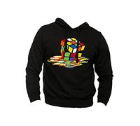 Generico Felpa Big Bang Theory Cubo di Rubik Sheldon Cooper - Felpa con Cappuccio Sitcom Divertente (Nero, m)