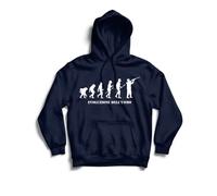 Generico Felpa Caccia Evoluzione Uomo - Hoodie Cacciatore con Cappuccio e tascone (L, Blu)