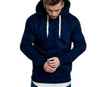Generico Felpa Cappuccio Uomo, Girocollo Felpe a Maniche Lunghe in Misto Cotone di Alta qualità Leggera Allenamento Giacca di Felpa Hoodie Sweatshirt Sweater Unisex -Adulto per Autunno E Inverno