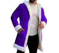Generico Felpa Casual con Cappuccio,Cappotto in Lana da Uomo Vestibilità Regolare Cappotti da Lavoro Invernale in Lana di Transizione Babbo Natale Classico
