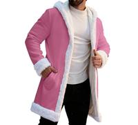 Generico Felpa Casual con Cappuccio,Cappotto in Lana da Uomo Vestibilità Regolare Cappotti da Lavoro Invernale in Lana di Transizione Babbo Natale Classico