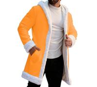 Generico Felpa Casual con Cappuccio,Cappotto in Lana da Uomo Vestibilità Regolare Cappotti da Lavoro Invernale in Lana di Transizione Babbo Natale Classico