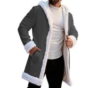 Generico Felpa Casual con Cappuccio,Cappotto in Lana da Uomo Vestibilità Regolare Cappotti da Lavoro Invernale in Lana di Transizione Babbo Natale Classico
