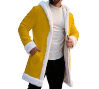 Generico Felpa Casual con Cappuccio,Cappotto in Lana da Uomo Vestibilità Regolare Cappotti da Lavoro Invernale in Lana di Transizione Babbo Natale Classico