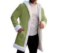 Generico Felpa Casual con Cappuccio,Cappotto in Lana da Uomo Vestibilità Regolare Cappotti da Lavoro Invernale in Lana di Transizione Babbo Natale Classico